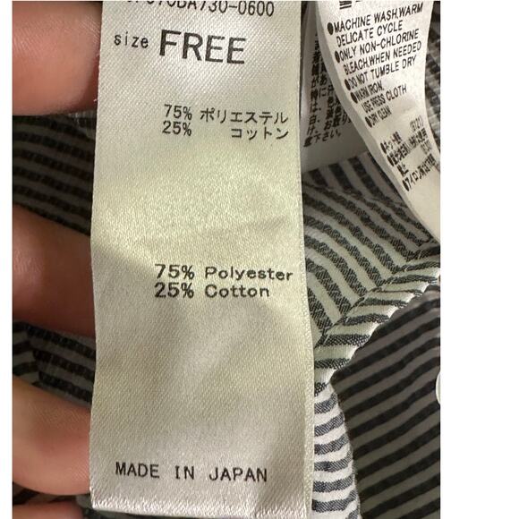 Moussy gray white striped 3/4 sleeves blouse size Free Size - Picture 5 of 16